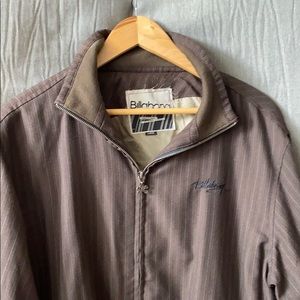 Brown Billabong Pinstriped Jacket - Large - Zip up